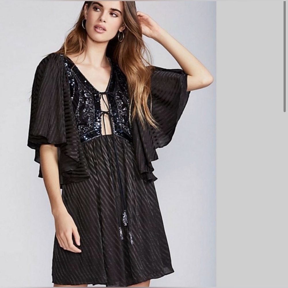 Free People Black Sequin Dress